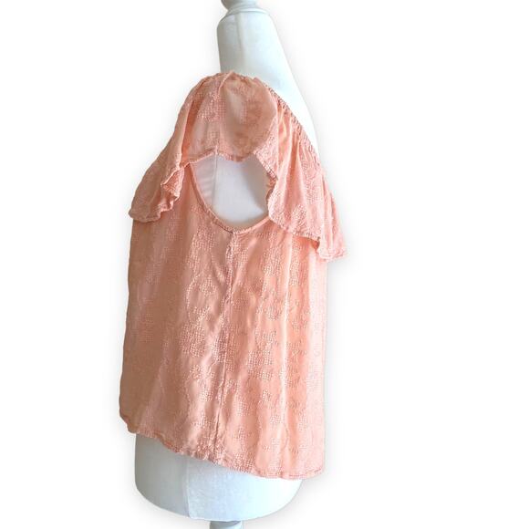 Lucky Brand Off the Shoulder Pink Top Embroidered Size Medium - Picture 5 of 8